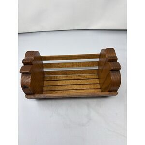 Vintage Heart-Shaped Decorative  Wooden Slat Storage Basket/Rack Country Cottage